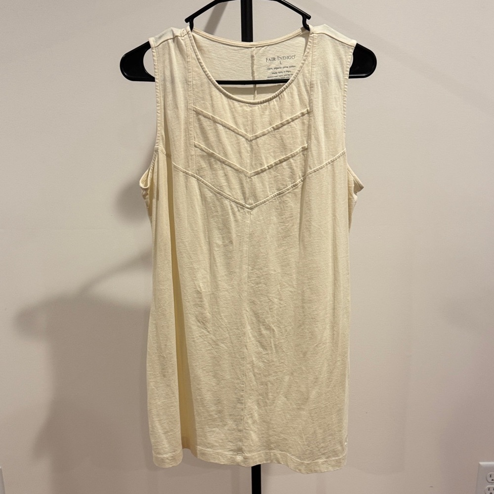 Fair Indigo Cream Tank Top, Large